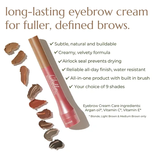 Miniatura 3 de Chella Dúo perfeccionador de cejas: lápiz de cejas (marrón claro) y crema para cejas (marrón claro) paquete para cejas definidas y más completas