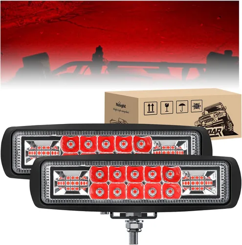 Miniatura 19 de Nilight Barra de luz LED marina, 2 unidades, 18 W, blanco, 150°, haz de inundación, ponton, barco, cubierta, luces de muelle, IP67, impermeable