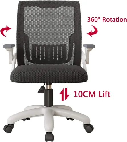 Miniatura 4 de Cómoda silla giratoria de oficina, silla de escritorio ergonómica, silla de computadora de malla, soporte lumbar, moderna silla giratoria ajustable