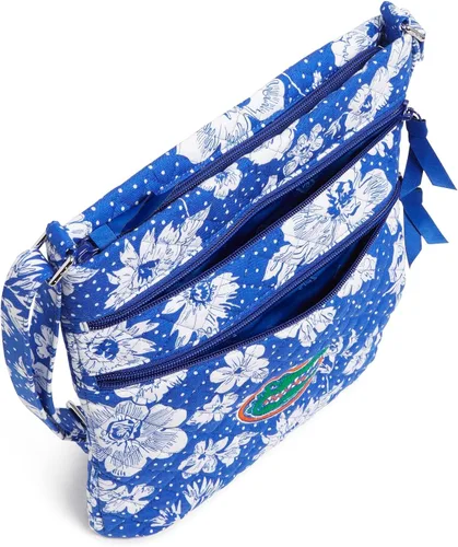 Miniatura 4 de Vera Bradley Bolso cruzado estilo hipster universitario de algodón con triple cremallera (varios equipos disponibles)