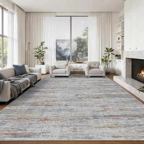 Miniatura 80 de Alfombras para pasillos antideslizantes 2x8, alfombra de pasillo moderna lavable para entrada, alfombra de piso suave resistente a manchas para Gris