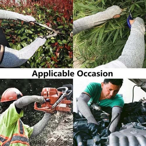 Miniatura 6 de Mangas de agricultores resistentes a cortes, protectores de brazo para piel fina, protección de brazo de seguridad de nivel 5 para soldadura