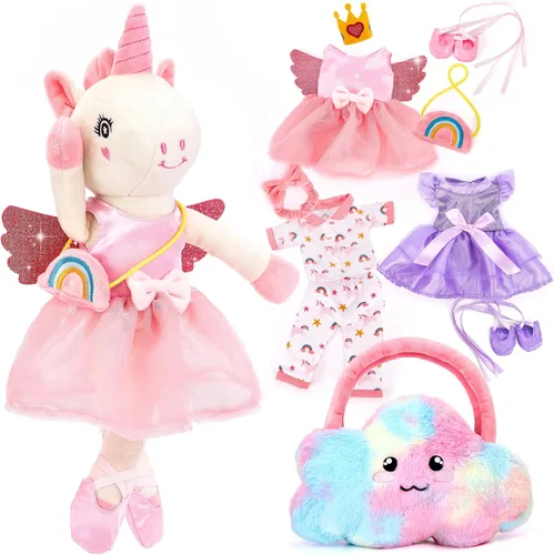 Juguetes de unicornios para niñas de 4 a 6 años, muñeca de bailarina, juguetes de peluche para niñas de 4 a 5 años, muñeca de ballet con bolsa de