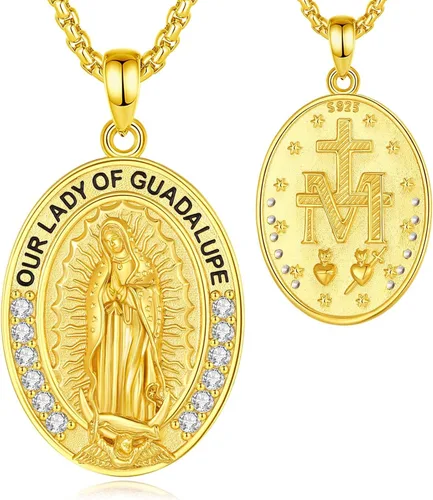 Miniatura 72 de Vito Collar de plata de ley 925 para mujeres y hombres, San Benito, crucifijo, Caravaca, San Cristóbal, San Judas, medalla patronal, amuleto