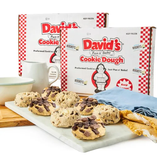 Miniatura 10 de David's Cookies - Masa congelada de galletas con trozos de chocolate y avena con pasas, premoldeada, 96