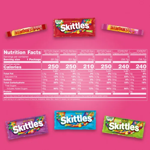 Miniatura 2 de SKITTLES & STARBURST - Paquete surtido de dulces surtidos para vacaciones, regalos, fiestas, surtido de dulces, caja a granel de 62.79 onzas