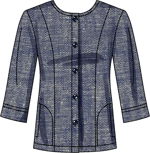 Miniatura 7 de Simplicity Paquete de chaqueta para mujer, parte superior de punto y pantalones sin cordones, patrón de costura código 9269, tallas 26W-32W, blanco