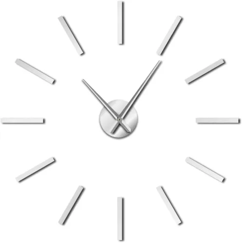 Miniatura 9 de Reloj de pared con efecto espejo acrílico grande 3D, diseño simple, arte de pared decorativo de cuarzo, silencioso, moderno, reloj grande, Negro