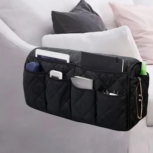 Fundas impermeables 2 en 1 para reposabrazos de sofá, organizador de brazo con 14 bolsillos para tablet, revistas, soporte para control remoto de