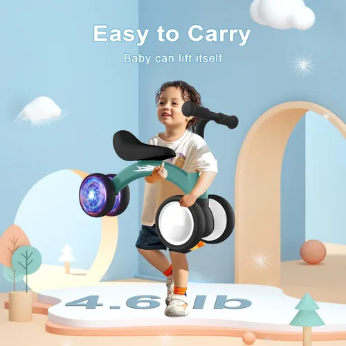 Miniatura 4 de Gamfeiny Colorful Lighting Baby Balance Bike Toys for 1 Year Old Boy Girl Gifts, 10-36 Month Toddler Balance Bike, No Pedal 4 Silence Wheels & Soft