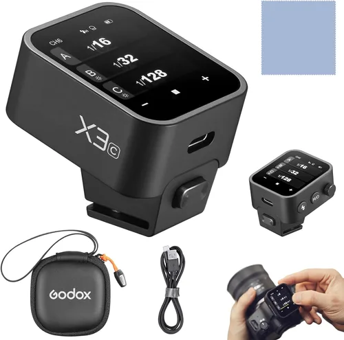 GODOX Transmisor de disparador de flash inalámbrico X3C 2.4G TTL Autoflash con gran pantalla táctil OLED Múltiples modos de flash con puerto USB 32