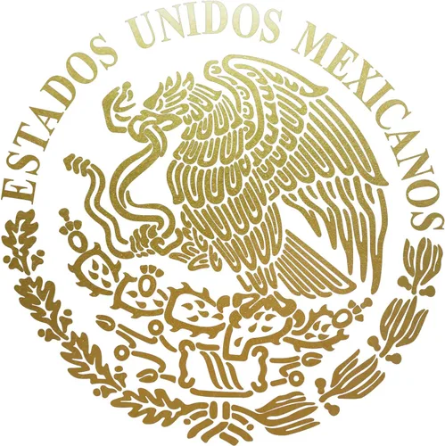 ESTADOS - Vinilo adhesivo de Estados Unidos Mexicanos, bandera de Águila y águila de México (3M dorado metálico, 8 pulgadas)
