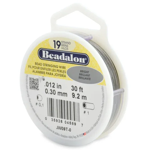 Miniatura 16 de Beadalon Alambre de cuerda de cuentas de acero inoxidable de 19 hebras, 0.018 pulgadas / 0.018 in, bronce, 100 pies / 101.7 ft