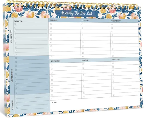 Miniatura 14 de Taja Bloc de notas semanal con 52 hojas sin fecha (8.5 x 11 pulgadas), planificador semanal de escritorio para mujeres y hombres, trabajo y hogar
