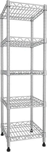 Miniatura 8 de GIOTORENT Estantería Metálica de Pie de 5 Niveles, Unidades de Estante de Alambre de Altura Ajustable, Rack de Exhibición para Lavandería Baño Gris