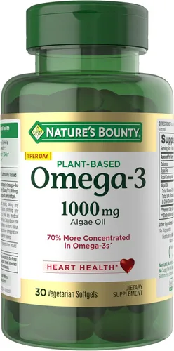 Nature's Bounty Omega 3, suplemento de ácidos grasos omega 3 de origen vegetal, 520 mg, apoya la salud de todo el cuerpo, incluyendo corazón, piel y