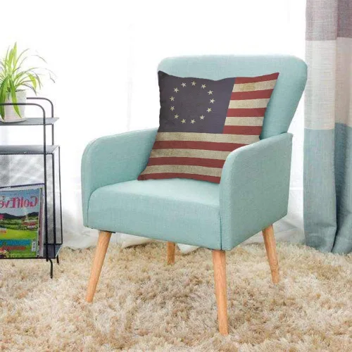 Miniatura 3 de AOYEGO Funda de almohada patriótica con diseño de bandera de los Estados Unidos, diseño de rayas vintage, Día de la Independencia, 18 x 18 pulgadas