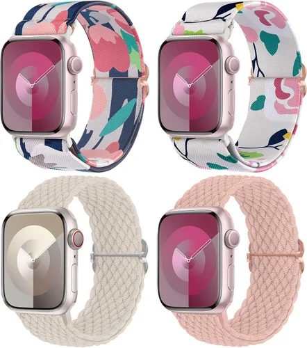 Miniatura 18 de Delidigi Correas elásticas compatibles para Apple Watch de 40 mm, 38 mm, 41 mm, 42 mm, 44 mm, 45 mm, 46 mm, 49 mm, correas de nailon trenzadas
