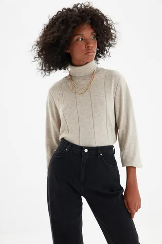 Miniatura 3 de Trendyol Jeans de pierna ancha de cintura alta para mujer