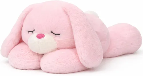 Miniatura 9 de Conejito de Pascua con peso, peluche suave de conejo con peso, lindo conejo rosa, regalos de cumpleaños y Pascua para niños, niñas y adultos