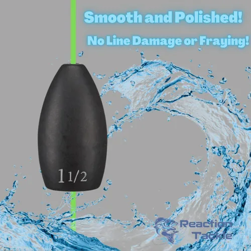 Miniatura 4 de Reaction Tackle Pesas de Tungsteno para Voltear para Pesca de Lobina - Plomos para Perforar Cobertura Pesada - Agua Dulce y Salada - Usadas