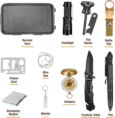 Miniatura 6 de Gifts for Men Dad Husband Him Fathers Day, Survival Kit, Emergency Survival Gear and Equipment 14 in 1, Anniversary Birthday Gifts for Him