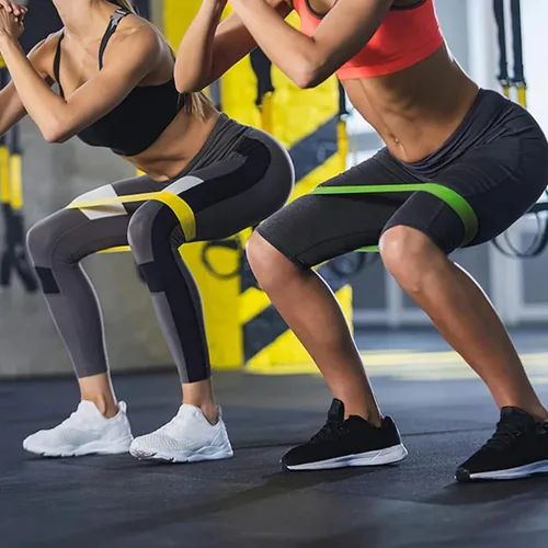 Miniatura 5 de Bandas de resistencia, juego de 5 bandas de ejercicio con diferentes niveles de fuerza, bandas elásticas de resistencia para ejercicio, pilates