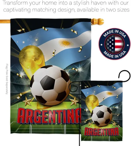 Miniatura 4 de Bandera del equipo de la Copa Mundial de la FIFA 2022 con bandera de Argentina para decoración del hogar al aire libre, arte de pared