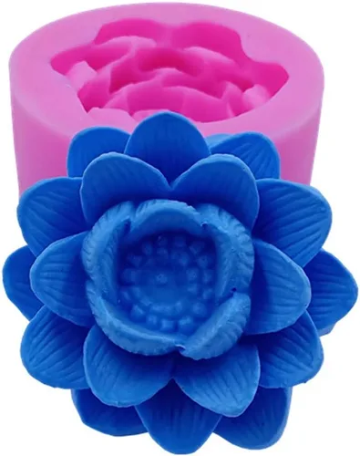 Elegance Lotus - Molde de silicona para velas, moldes de jabón de flores (floreciente)
