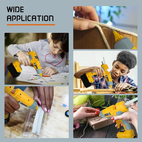 Miniatura 2 de Pistola de pegamento caliente inalámbrica para batería Dewalt de iones de litio de 18 V/20 V, pistola de aire caliente de 100 W con pantalla digital