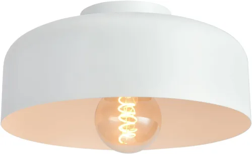Lámpara de techo semiempotrada blanca suave, estilo pantalla de cuenco estilo vintage, lámpara de montaje empotrado moderna para interiores, para