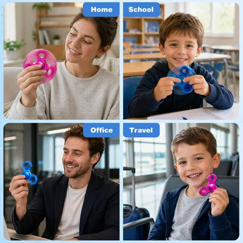 Miniatura 5 de Fidget Spinners 2 unidades, juguete de metal para aliviar el estrés, giro silencioso de alta velocidad, reducción de enfoque y ansiedad, juguetes