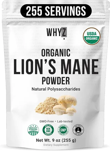 Polvo orgánico de hongo de melena de león en polvo para cuerpo fructífero, superalimento liofilizado, polisacáridos naturales sin sabor para
