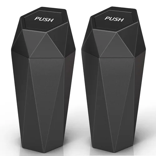 Miniatura 9 de Bote de basura para automóvil con tapa, 1 paquete de bote de basura para automóvil, a prueba de fugas, mini bote de basura para automóvil, hogar