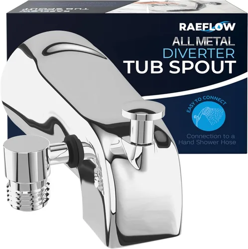 Miniatura 8 de Grifo de bañera de metal con pulverizador, 10 ajustes de ducha de mano, grifo de bañera con rociador cromado