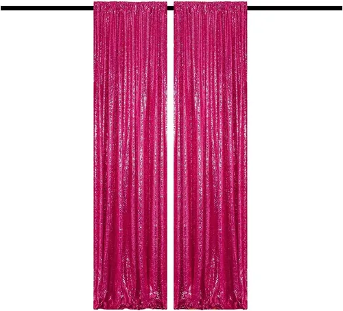 Miniatura 59 de Cortinas de fondo de lentejuelas negras con purpurina de 2 x 8 pies, 4 paneles para decoración de bodas, fiestas de cumpleaños, despedidas de Negro