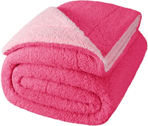 Miniatura 11 de Exclusivo Mezcla Manta Sherpa Reversible de Tamaño Individual, Mantas de Forro Polar Gruesas y Cálidas para Invierno, Felpa Suave y Esponjosa