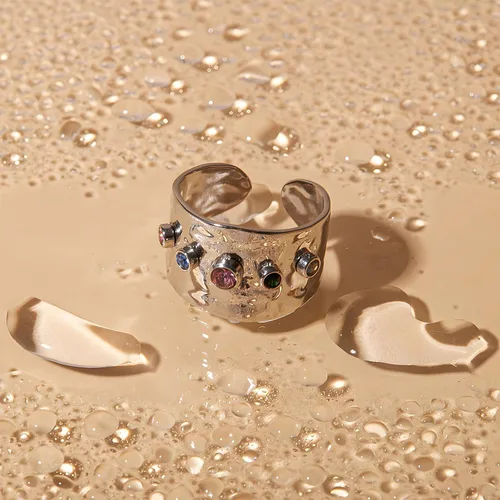 Miniatura 237 de Anillo de plata de ley 925, minimalista, ajustable, hecho a mano, para mujeres y niñas