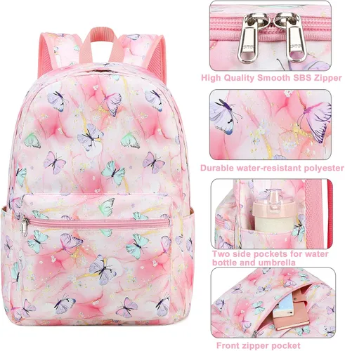 Miniatura 8 de BTOOP Mochila para niños en edad preescolar para niños y niñas, mochila escolar de viaje de 15 pulgadas, para niños de 3 a 8 años, rosado