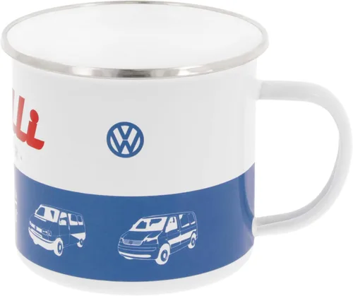 Miniatura 11 de BRISA VW Collection - Taza grande esmaltada para café y té Volkswagen para acampar y al aire libre, T1 autobús autocaravana