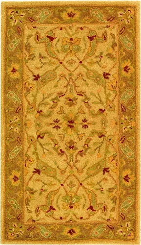 Miniatura 13 de SAFAVIEH Antiquity Collection AT311A - Alfombra decorativa de lana oriental tradicional hecha a mano, 2 x 3 pies, marrón y dorado