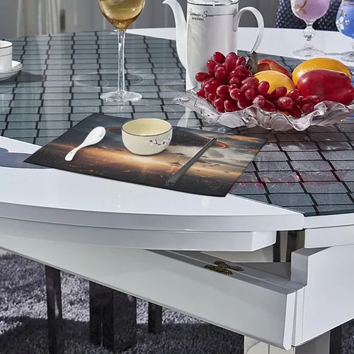 Miniatura 4 de Laminated Alienes Invasion Flying Saucer Spaceship Placemats Set of 6 Resistant Table Mats Washable Place Mats for Dinner Party Table Decoration