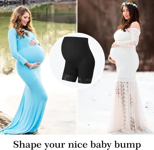 Miniatura 3 de Baby Bump" Lace Maternity Shapewear for Dress, Mid-Thigh Pregnancy Shapewear for Baby Shower Photoshoot
