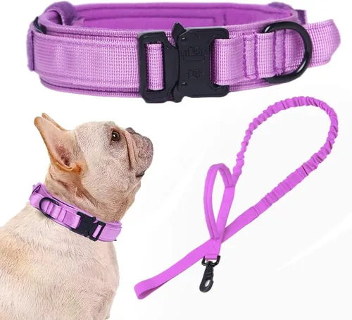 Miniatura 38 de Collar táctico para perro, ajustable, militar, de nailon, con asa de control y hebilla de metal resistente para perros medianos y grandes (negro, S)