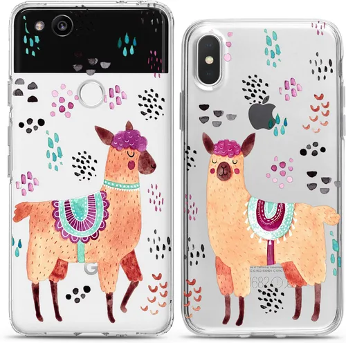 Miniatura 11 de Fundas a juego para parejas compatibles con Google Pixel 7 6a Pro 5 XL 5a 4a 5G 2 XL 3 XL 3a XL 4 regalo transparente lindo dinosaurio divertido