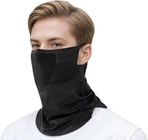 Máscara facial de seda de hielo para hombres y mujeres, polaina de cuello UPF 50+ para protección solar, pasamontañas refrescantes para deportes al