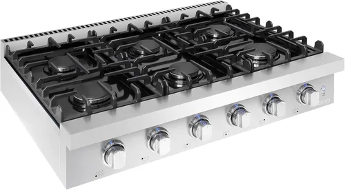 Miniatura 6 de 36 in. Lumin Collection Slide-In 6 quemadores de gas, LED, acero inoxidable