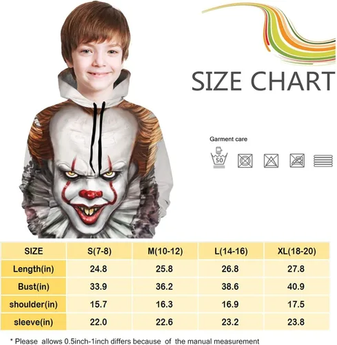 Miniatura 5 de Step-Hen Kings It Pen-Nywise - Sudadera con capucha unisex para niños