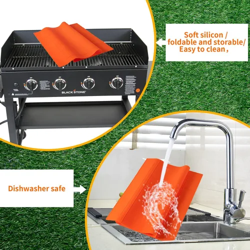 Miniatura 6 de Cubierta protectora de silicona de 17" para plancha Blackstone, alfombrilla de plancha de silicona resistente de grado alimenticio, protege