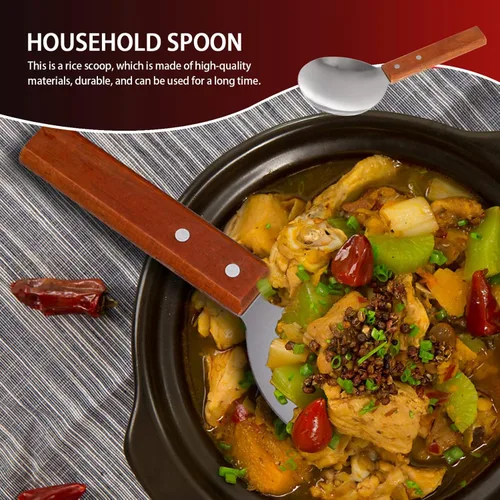 Miniatura 2 de 2 espátulas japonesas de arroz versátil antiadherente para servir con mango de madera, cucharada de tofu para el hogar y la cocina, grande